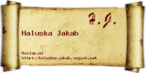 Haluska Jakab névjegykártya